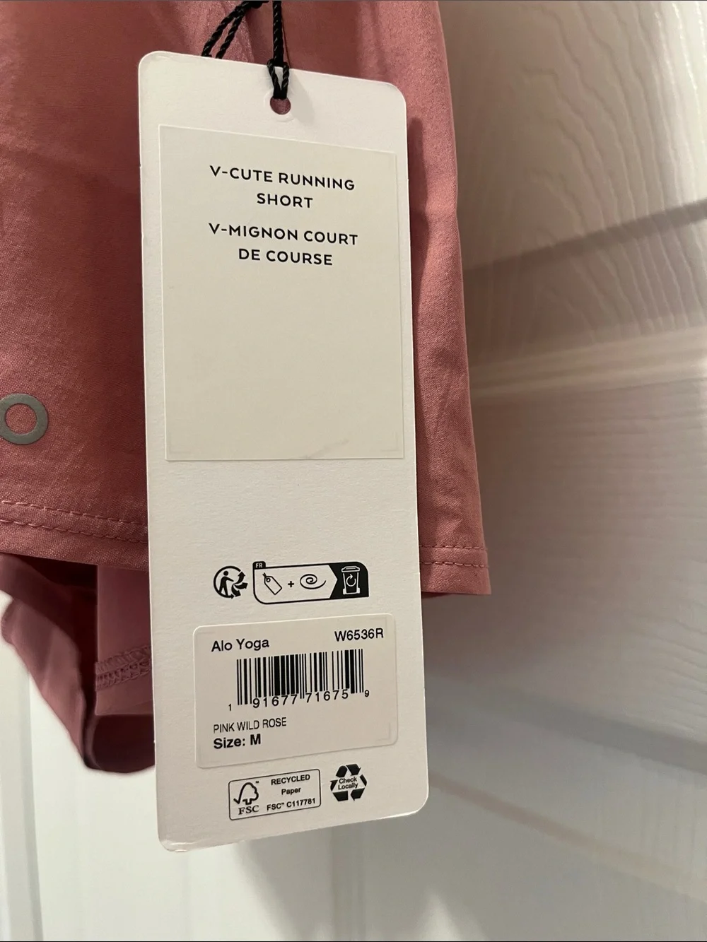 NWT Alo v cute running Short in Dusty Rose